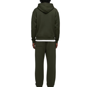 Survêtement décontracté à capuche 2 pièces de haute qualité, sur mesure, couleur unie, fermeture éclair, 100% polyester, pour l'automne - Product Image 2