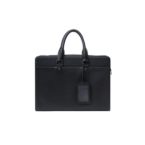 Bolso Organizador de Maquillaje de Cuero Saffiano Negro con Correa para Hombro, Estuche Cosmético Grande para Regalo Nupcial o Viaje - Product Image 1