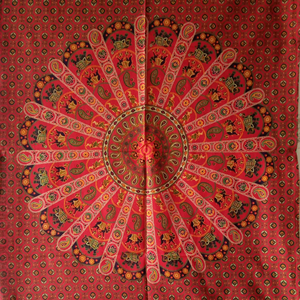 Tapiz Mandala de Elefante y Pavo Real, Póster Pequeño, Tapiz de Pared de Algodón Hecho a Mano, Mantel Estampado de los Consignatarios Indios - Product Image 1