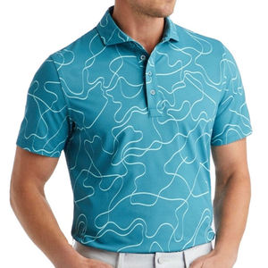 Chemises polo basiques en polyester pour hommes, respirantes, légères, à séchage rapide, anti-humidité, imprimées sur mesure - Product Image 1