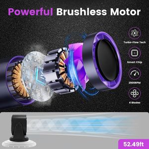 Ventilatore da Tavolo Ricaricabile Mini con 100 Velocità, Alimentato a Batteria, Montabile a Parete, Angolo di Inclinazione 120 Gradi, Portatile per Casa e Ufficio - Product Image 2