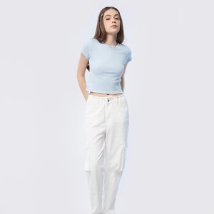 T-shirt court d'été personnalisé pour femme avec logo imprimé, 100 % coton, séchage rapide, décontracté, respirant, service OEM - Product Image 2