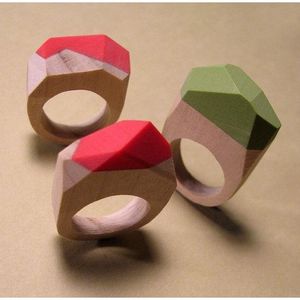 Bague minimaliste en résine et bois pour usage quotidien, accessoires de bijouterie - Product Image 4