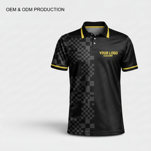 Camiseta de polo de pickleball para hombre con estampado personalizado, de secado rápido, transpirable, elástica en 4 direcciones, con ribete en contraste, manga corta, ropa deportiva OEM ODM - Product Image 5