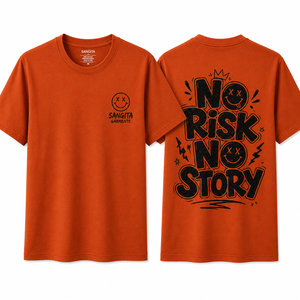 Camiseta de Algodón Naranja para Hombre Sangita, Manga Corta, Cuello Redondo, Corte Regular, Estampado Frontal con Personaje, Estilo Casual Ecológico - Product Image 1