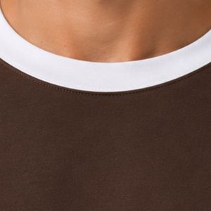 Chocolate Brown And <b>White</b> Raglan Long Sleeve T Shirt Men Premium Cotton Crew Neck Casual Baseball Tee Custom Streetwear Apparel - Product Image 6