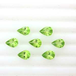Peridoto verde natural, corte pera, piedra suelta facetada de 4x6 mm, para la fabricación de joyas, peridoto natural al por mayor. - Product Image 1