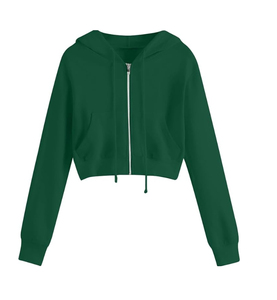 Custom Logo Print Cotton Crop Top Women's <b>Hoodie</b> Eco-Friendly Fashion Street Wear <b>Lightweight</b> Top Selling Fabric Fashionable - Product Image 1