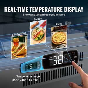 Attrezzature commerciali di refrigerazione da cucina 140 W piano di lavoro condimenti di preparazione stazione 304 corpo in acciaio coperchio PC protezione di vetro - Product Image 4