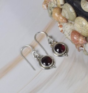 Wholesale Natural <b>Garnet</b> <b>Earrings</b> 925 Sterling Silver Handmade Round <b>Garnet</b> Drop Dangle <b>Earrings</b> Vintage Boho Fine Jewelry - Product Image 1