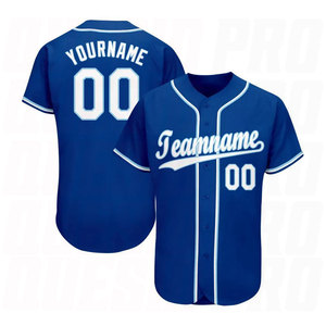 Maillot de baseball en polyester durable, tissu respirant et anti-humidité, impression personnalisée disponible, tailles homme et unisexe pour adultes, col en V - Product Image 1