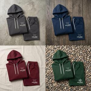 Conjunto de Sudadera con Capucha y Pantalones Cortos Deportivos para Hombre y Mujer, Transpirable, Ecológico, de Forro Polar, Ropa Deportiva de Invierno para Entrenamiento, Running y Deportes - Product Image 2