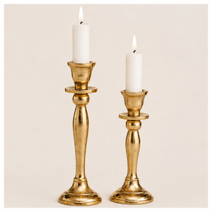 Elegant Vintage Brass Candle Holder Set for Taper Candles Antique Gold <b>Candlestick</b> Stand for Luxury Wedding Centerpieces - Product Image 5