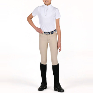 Top Horse Competition Riding Suit Casual Solid Pattern Show <b>Shirt</b> with Drop Shoulder Above Knee Length Knitting Breathable - Product Image 1