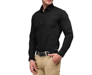 Black Men's Dress <b>Shirt</b> Long Sleeve Turn-Down Collar Button-Up Formal <b>Office</b> Casual Wear Quick Dry Professional Men Dress <b>Shirt</b> - Product Image 3