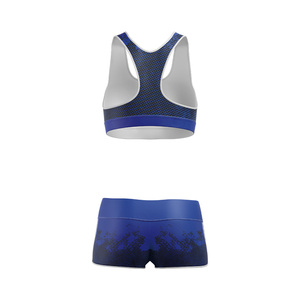 Ensemble de sport 2 pièces pour femme : Crop top léger à col rond et short taille mi-haute en tissu intelligent extensible et écologique - Product Image 6