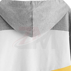 เสื้อฮู้ดผู้หญิงแบบ Color Block OEM เสื้อฮู้ดสีพื้นสำหรับฤดูหนาว แขนยาว ผ้าฝ้าย 100% สกรีนโลโก้ตามสั่ง - Product Image 3
