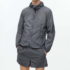 Ensemble coupe-vent léger et imperméable en nylon personnalisé pour homme avec fermeture éclair, short de jogging et ensemble sweat à capuche, vêtements d'extérieur - Product Image 2