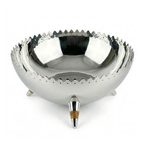 Grand saladier en acier inoxydable martelé, bol à fruits en métal pour table à manger, centre de table décoratif moderne pour cuisine - Product Image 4