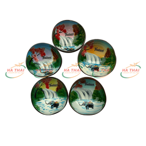 Cuencos de Coco Lacados Pintados a Mano Auténticos, Hechos a Mano con Técnica Artesanal Tradicional, Pedidos al por Mayor, OEM/ODM Disponible - Product Image 5