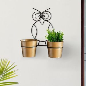 Porte-plantes mural en métal en forme de hibou, design de dessin animé, support de plantes suspendu moderne pour une utilisation en intérieur et en extérieur - Product Image 1
