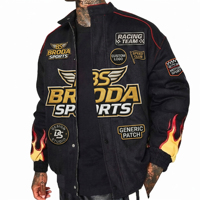 Veste universitaire de course automobile vintage de haute qualité pour hommes, grande taille, été, polyester/coton, manches longues, coupe-vent, streetwear d'hiver, OEM