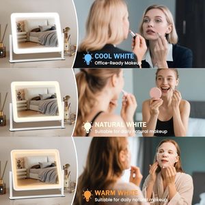 Professional HD 14\" 12\" LED Makeup <b>Mirror</b> with Smart Touch 3 Color Lighting Dimmable <b>Vanity</b> <b>Mirror</b> <b>Lights</b> 3 - Product Image 3