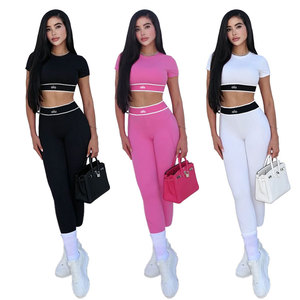 Women's Fitness <b>Set</b> Crisscross Straps Crew Neck Plaid Pattern High Waist Seamless Breathable Sweat-Wicking Yoga <b>Set</b> - Product Image 5
