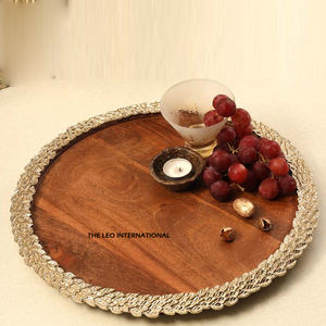 Plateau de service ovale en acier inoxydable avec poignées en forme de branche dorée, élégant plateau décoratif pour collations, fruits, bonbons, plateau créatif - Product Image 6