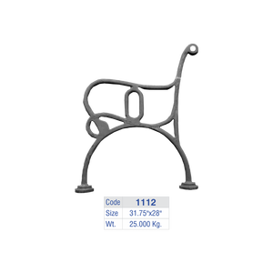 Banco de aluminio con anillos decorativos, patas de hierro fundido, asiento de jardín, panel lateral, barandillas de lujo para villas, estructura de muebles de patio, brazo circular para parque - Product Image 6