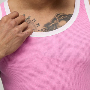 Sleeveless Solid Color Men Ribbed Material High Stretchy Quick Dry Longline Slim Fit Breathable Tank Top Summer Athletic Fit - Product Image 5