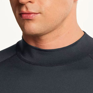 <b>Men</b> Dark Gray Breathable Eco-Friendly Front Logo Quick Dry <b>Compression</b> Rash Guard Sport <b>Shirt</b> Adult Fit - Product Image 5