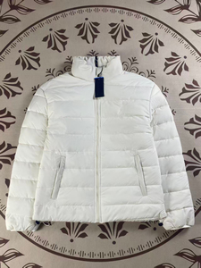 Custom Winter <b>Mens</b> <b>White</b> Puffer <b>Jacket</b> Wholesale OEM ODM Warm Outerwear Full Zip Stand Collar Casual Outerwear Manufacturer - Product Image 1