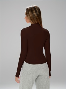 Breathable Slim Fit Workout Gym Fitness Jackets Yoga <b>Crop</b> Tops Ladies Running <b>Zip</b> <b>up</b> Sport Women Jackets - Product Image 2