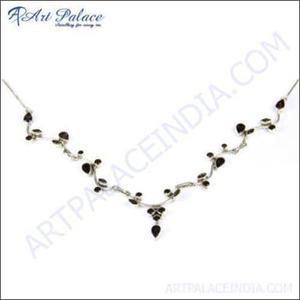 Último diseñador de lujo Collar de plata ajustable colgante de cuarzo ahumado fino accesorio de piedras preciosas de alta calidad - Product Image 1
