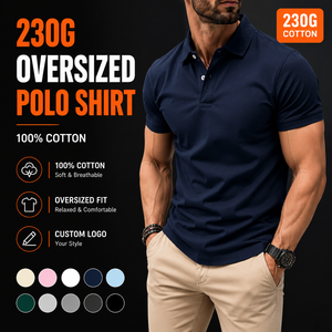 Polo Beige para Hombre, Corte Ajustado, Manga Corta, Color Sólido, Ribete en Contraste, Informal, de Punto, Algodón - Product Image 1