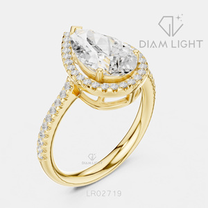 Bague de mariage en or blanc 14 carats avec diamant de laboratoire de 2,02 carats, taille poire, certifiée IGI, bijoux fins, cadeau pour fiançailles, mariage, anniversaire - Product Image 6