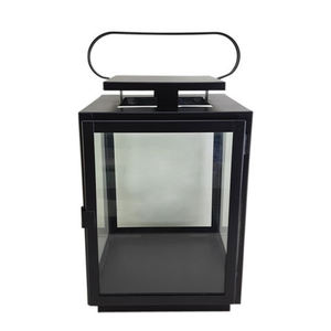 Lanterne carrée noire miniature pour la maison, les villas, l'éclairage au sol et sur table, utilisation décorative, porte-bougie en métal - Product Image 1