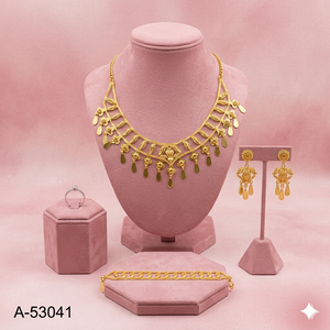 Luxury 24K Gold Plated Brass Zircon <b>Cushion</b> Cut Charm Necklace Bracelet Set Box Chain Imitation Pearl Lab Created Trendy - Product Image 5