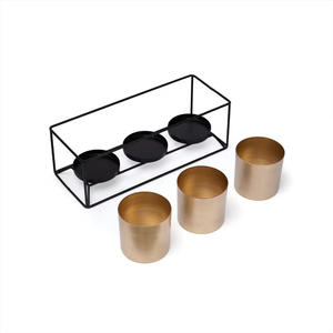 Superior Best Quality Latest Flower Pot Artificial Flower Planter In Three Pot Black Stand Gold Pot Finished <b>Rack</b> Holder Decors - Product Image 1