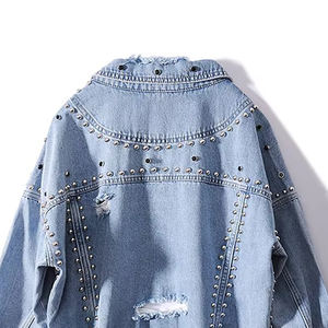 Wholesale Custom Made Stretch Denim <b>Jacket</b> Men's Denim <b>Jacket</b> Cotton Winter Plain Denim <b>Rhinestone</b> Men's <b>Jackets</b> - Product Image 3