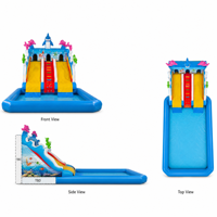 2026 Combo Toboggan Gonflable Commercial - Château Gonflable Durable en PVC 0,55 mm avec Double Toboggan et Trampoline pour Fêtes Résidentielles