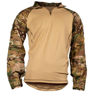 Men's Tactical Long Sleeve T-<b>Shirt</b> with Needle Detection Polyester Woven Quick Dry Warm Half-<b>Zip</b> Design - Product Image 1