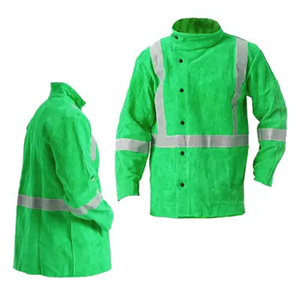 Veste en cuir de vache respirante, résistante aux flammes, vêtements de sécurité industrielle pour la soudure, vêtements de soudeur - Product Image 4