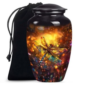 Rounded Lid Aluminum Urn for Human Ashes Adult Size - Curved Cover Metal Cremation Urn - Dome Top <b>Memorial</b> <b>Vase</b> for Funeral - Product Image 5