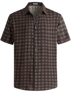 Chemise homme à manches courtes, imprimé floral tropical, décontractée, boutonnée, colorée, pour l'été, plage - Product Image 6
