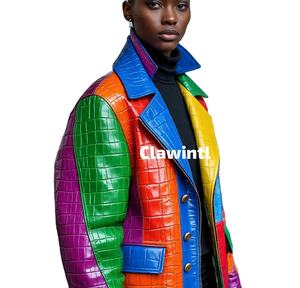 Vestes bomber d'hiver en cuir d'agneau sur mesure pour créateurs de mode avec col montant |   Fournisseur en gros OEM/ODM - Product Image 1