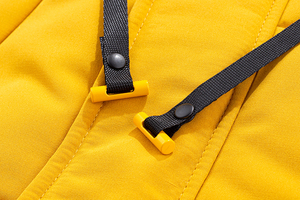 Men's <b>Yellow</b> <b>Puffer</b> <b>Jacket</b> With Hood Windproof Winter Coat Casual Thick Polyester Wadding Regular Fit Zipper Closure - Product Image 5