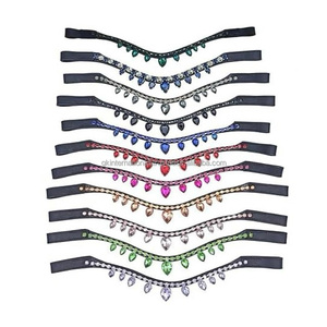 Bandas para cejas de caballo con cuentas de cristal de cuero personalizadas mejor diseñadas Bandas para cejas de brida de caballo occidental a los mejores precios - Product Image 1