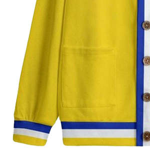 เสื้อคาร์ดิแกนคอวีสีเหลืองแบบสั่งทำพิเศษสำหรับผู้ชาย แขนยาว ผ้าขนสัตว์ผสม หนา กันยับ ติดกระดุมด้านหน้า มีกระเป๋า เหมาะสำหรับใส่ในฤดูหนาว - Product Image 3